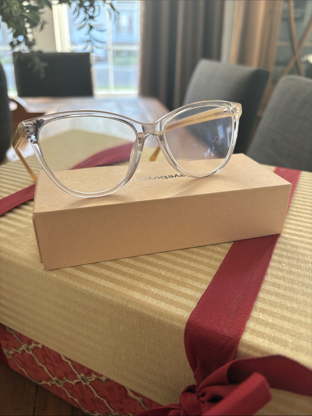 Clear Frame Rounded Cat-eye Women's Light Glasses - size 54-16-140